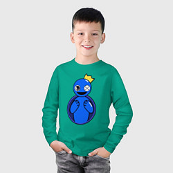 Лонгслив хлопковый детский Радужные друзья: Синий персонаж, цвет: зеленый — фото 2