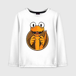 Лонгслив хлопковый детский Радужные друзья: Оранжевый, цвет: белый