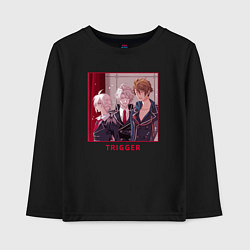 Лонгслив хлопковый детский TRIGGER арт - Семёрка идолов, цвет: черный