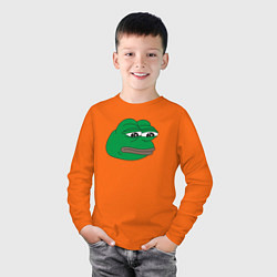 Лонгслив хлопковый детский Лягушонок Пепе-Frog Pepe, цвет: оранжевый — фото 2
