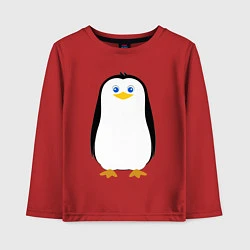 Лонгслив хлопковый детский Красивый пингвин, цвет: красный