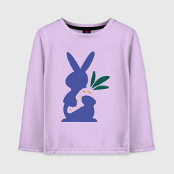 Лонгслив хлопковый детский Синий кролик, цвет: лаванда