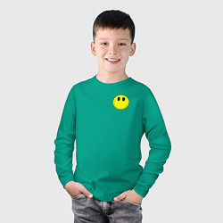 Лонгслив хлопковый детский Smile dark smile, цвет: зеленый — фото 2