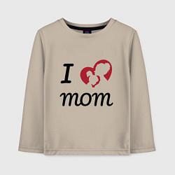 Лонгслив хлопковый детский Mom - Love You, цвет: миндальный