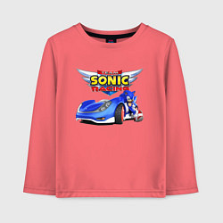 Лонгслив хлопковый детский Team Sonic racing - hedgehog, цвет: коралловый