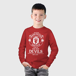 Лонгслив хлопковый детский Манчестер Юнайтед дьяволы, цвет: красный — фото 2