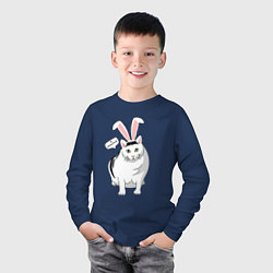 Лонгслив хлопковый детский Кролик Бендер - 2023, цвет: тёмно-синий — фото 2