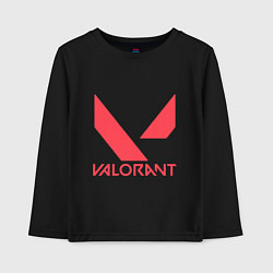 Лонгслив хлопковый детский Valorant - logo, цвет: черный