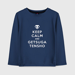 Лонгслив хлопковый детский Keep calm and getsuga tenshou, цвет: тёмно-синий