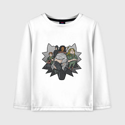Лонгслив хлопковый детский Ведьмак в печали, цвет: белый