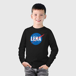 Лонгслив хлопковый детский Лена в стиле NASA, цвет: черный — фото 2