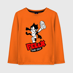 Лонгслив хлопковый детский Cat Felix - footballer, цвет: оранжевый