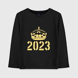 Лонгслив хлопковый детский Корона 2023, цвет: черный
