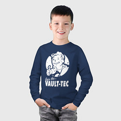 Лонгслив хлопковый детский Vault boy - join the vault tec, цвет: тёмно-синий — фото 2