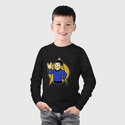 Лонгслив хлопковый детский Spoke - vault boy, цвет: черный — фото 2