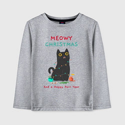 Детский лонгслив Meowy Christmas and a happy purr year