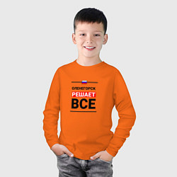 Лонгслив хлопковый детский Оленегорск решает все, цвет: оранжевый — фото 2