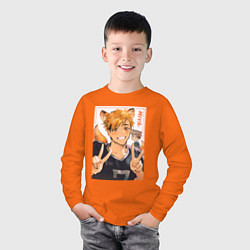 Лонгслив хлопковый детский Мия Атсуму - Волейбол, цвет: оранжевый — фото 2