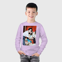 Лонгслив хлопковый детский Han Circus, цвет: лаванда — фото 2