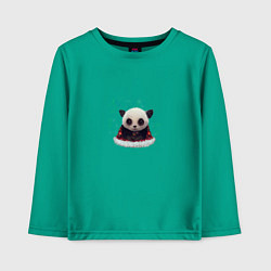 Лонгслив хлопковый детский Понурый панда, цвет: зеленый