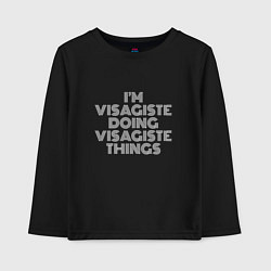 Лонгслив хлопковый детский Im visagiste doing visagiste things, цвет: черный