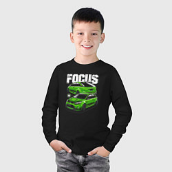 Лонгслив хлопковый детский Ford Focus art, цвет: черный — фото 2