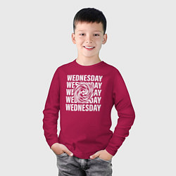 Лонгслив хлопковый детский Wednesday Tornado, цвет: маджента — фото 2