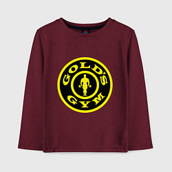 Лонгслив хлопковый детский Golds GYM, цвет: меланж-бордовый