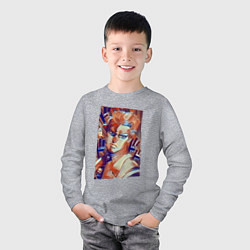Лонгслив хлопковый детский Йошикаге Кира - серийный убийца, цвет: меланж — фото 2