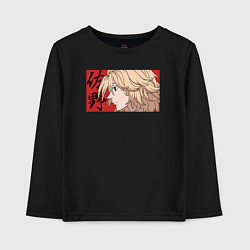 Лонгслив хлопковый детский Сано Манджиро, цвет: черный