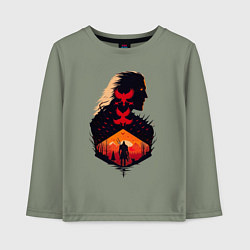 Лонгслив хлопковый детский Геральт из Ривии, цвет: авокадо