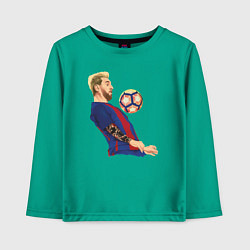 Лонгслив хлопковый детский Messi Barcelona, цвет: зеленый
