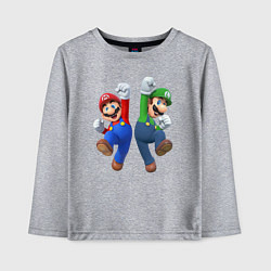 Лонгслив хлопковый детский Марио и Луиджи, цвет: меланж