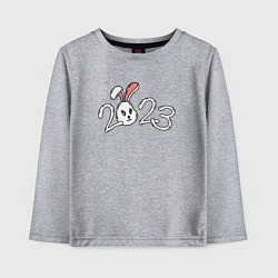 Лонгслив хлопковый детский 2023 новый год кролика, цвет: меланж