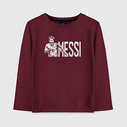 Лонгслив хлопковый детский Football Messi, цвет: меланж-бордовый