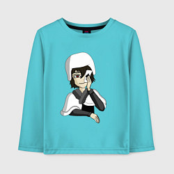 Лонгслив хлопковый детский Достоевский с картой, цвет: бирюзовый