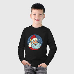 Лонгслив хлопковый детский Дед Мороз весельчак, цвет: черный — фото 2
