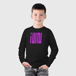 Лонгслив хлопковый детский Logo I-dle, цвет: черный — фото 2