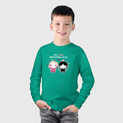 Лонгслив хлопковый детский Nevermore Уэнздей и Энид Синклер, цвет: зеленый — фото 2