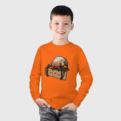 Лонгслив хлопковый детский Hugs from crab, цвет: оранжевый — фото 2