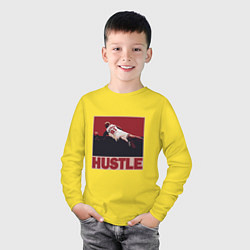 Лонгслив хлопковый детский Rodman hustle, цвет: желтый — фото 2