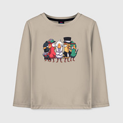 Лонгслив хлопковый детский Моя команда Гусей - Goose Goose Duck, цвет: миндальный