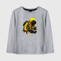 Детский лонгслив Робот-фотоаппарат в желтом дождевике