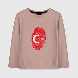 Лонгслив хлопковый детский Отпечаток Турции, цвет: пыльно-розовый