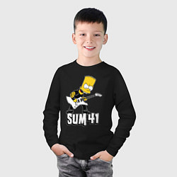 Лонгслив хлопковый детский Sum41 Барт Симпсон рокер, цвет: черный — фото 2