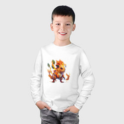 Лонгслив хлопковый детский Огненный Райчу, цвет: белый — фото 2