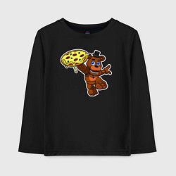 Лонгслив хлопковый детский Фредди с пиццеей, цвет: черный