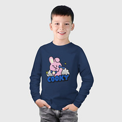 Лонгслив хлопковый детский Cooky BT21 Jungkook, цвет: тёмно-синий — фото 2