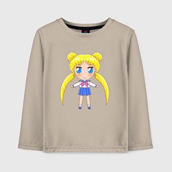 Лонгслив хлопковый детский Sailor moon chibi, цвет: миндальный