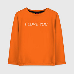 Лонгслив хлопковый детский I love you text, цвет: оранжевый